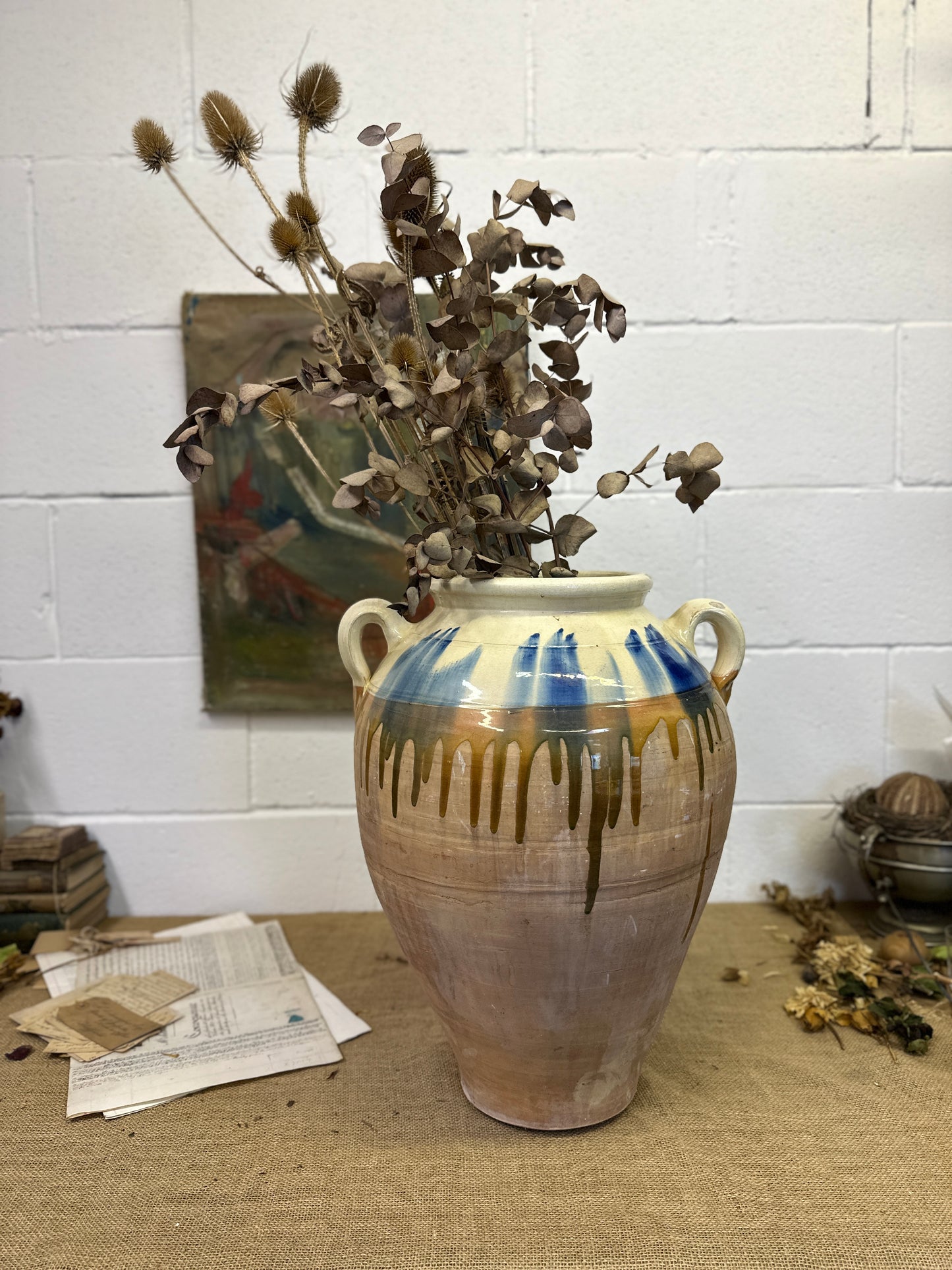 Rustic Mediterranean Olive Oil Amphora Jug