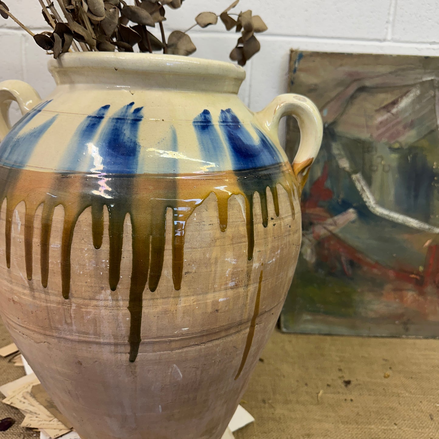 Rustic Mediterranean Olive Oil Amphora Jug