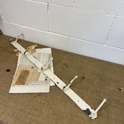 Antique White Painted Metal Coat Hooks - The Blind Mole