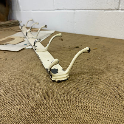 Antique White Painted Metal Coat Hooks - The Blind Mole
