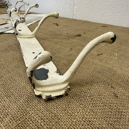 Antique White Painted Metal Coat Hooks - The Blind Mole