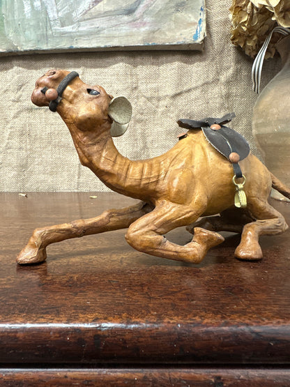 Mid Century Leather Camel Figure