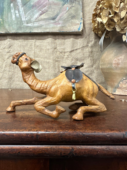 Mid Century Leather Camel Figure