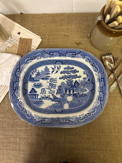Antique Chinese Willow Serving Platter