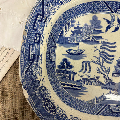 Antique Chinese Willow Serving Platter