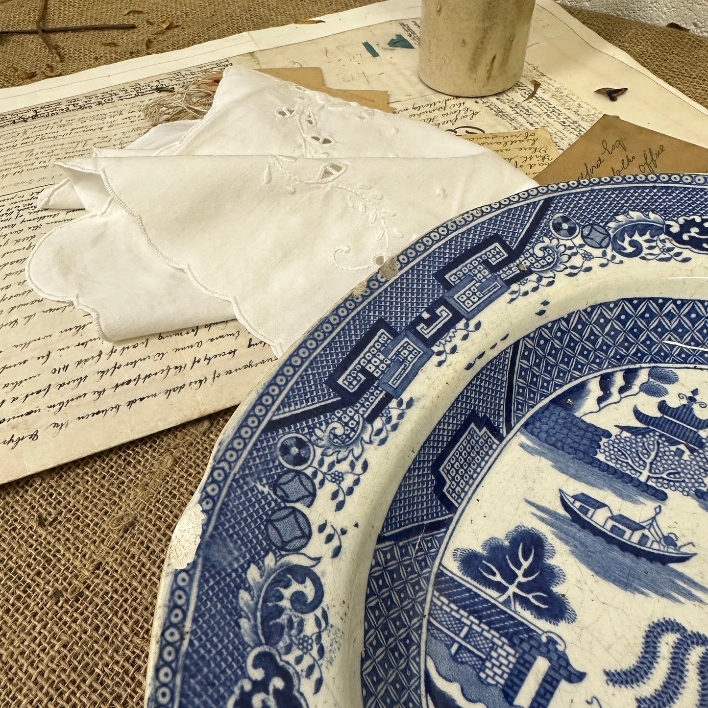 Antique Chinese Willow Serving Platter