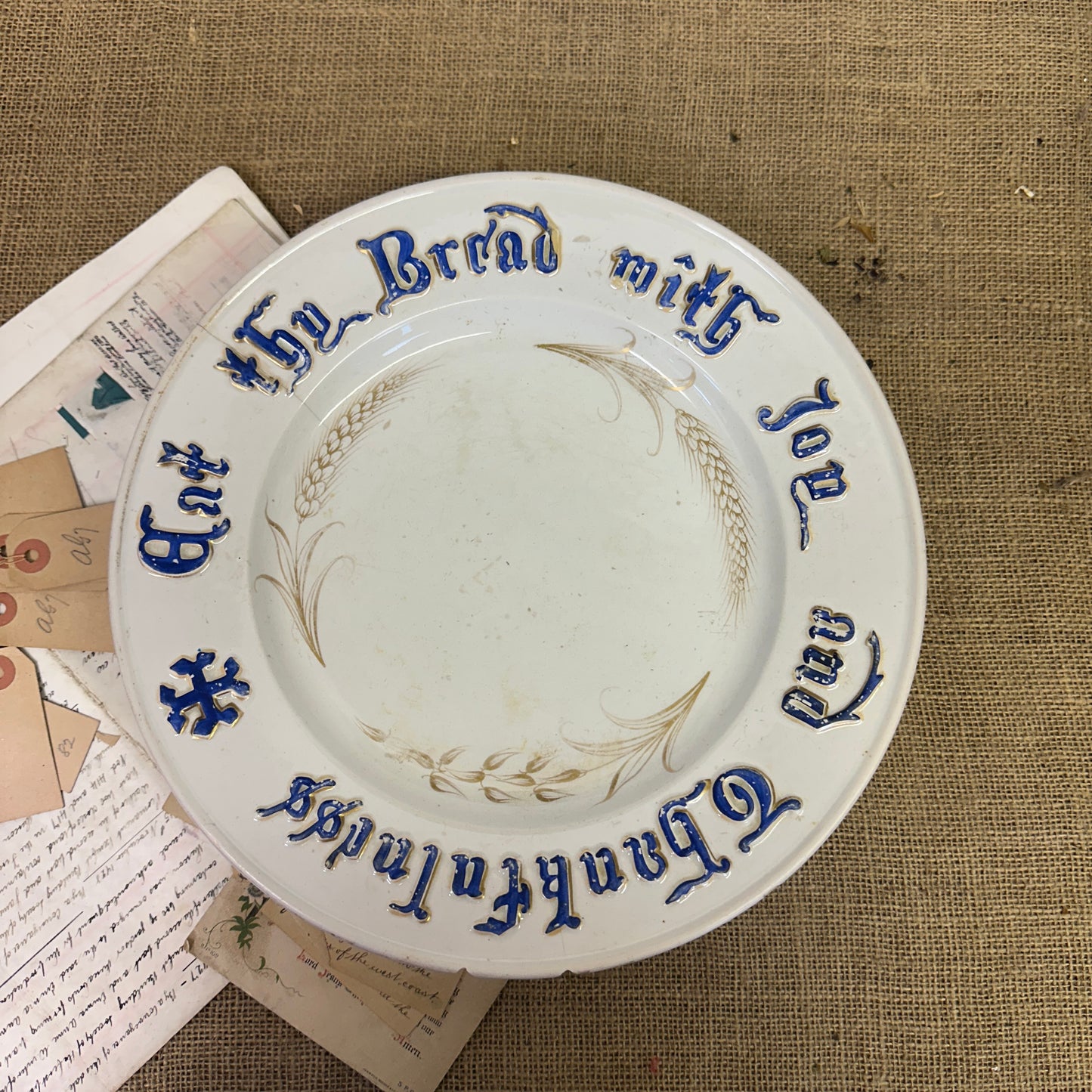 Antique Footed Bread Plate