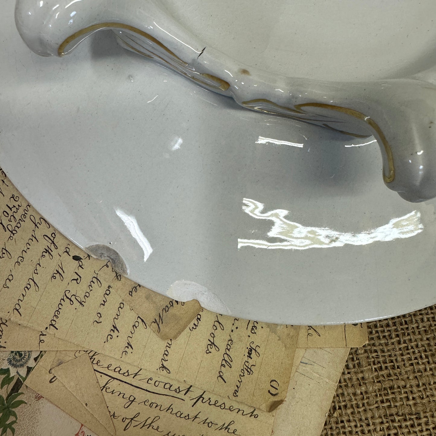 Antique Footed Bread Plate