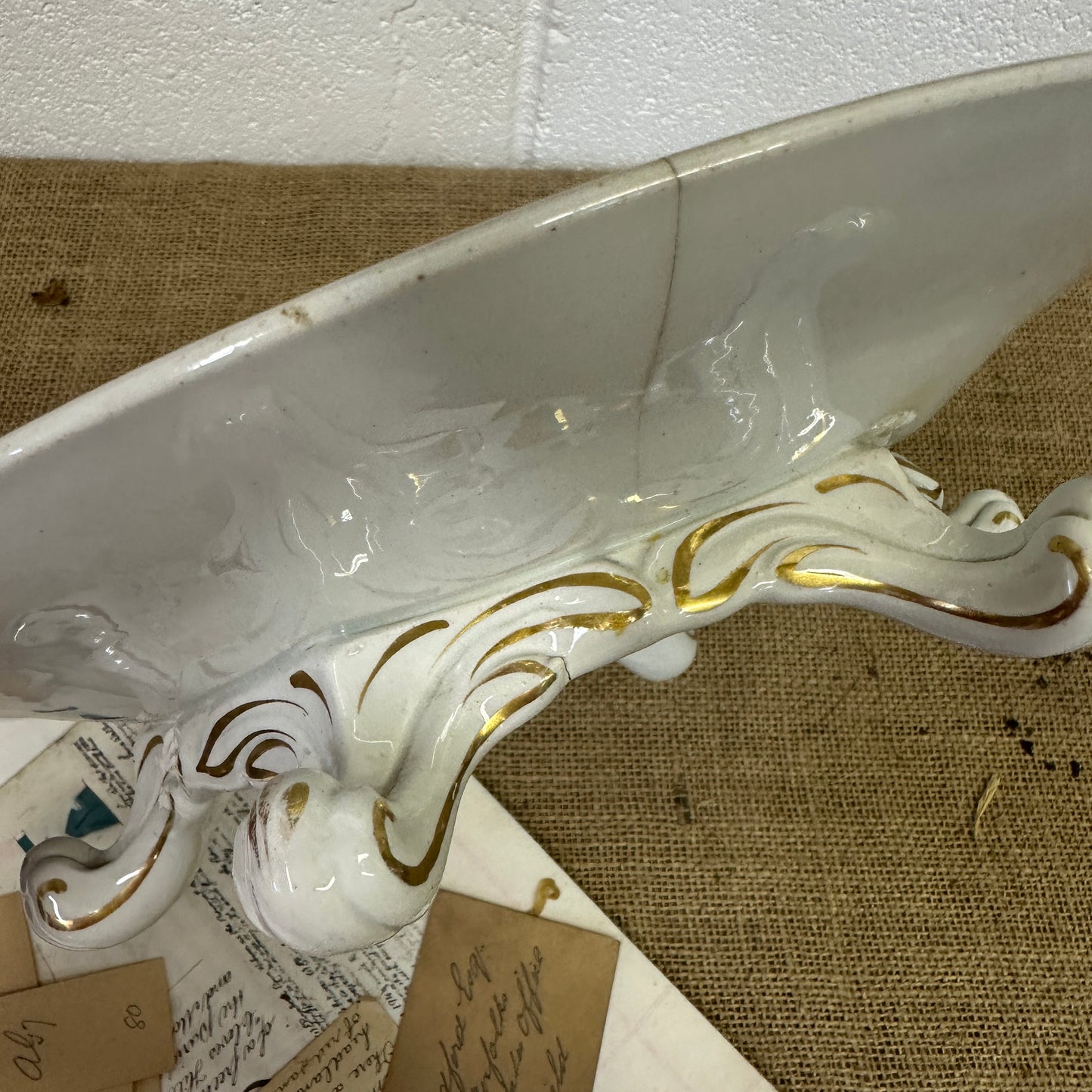 Antique Footed Bread Plate