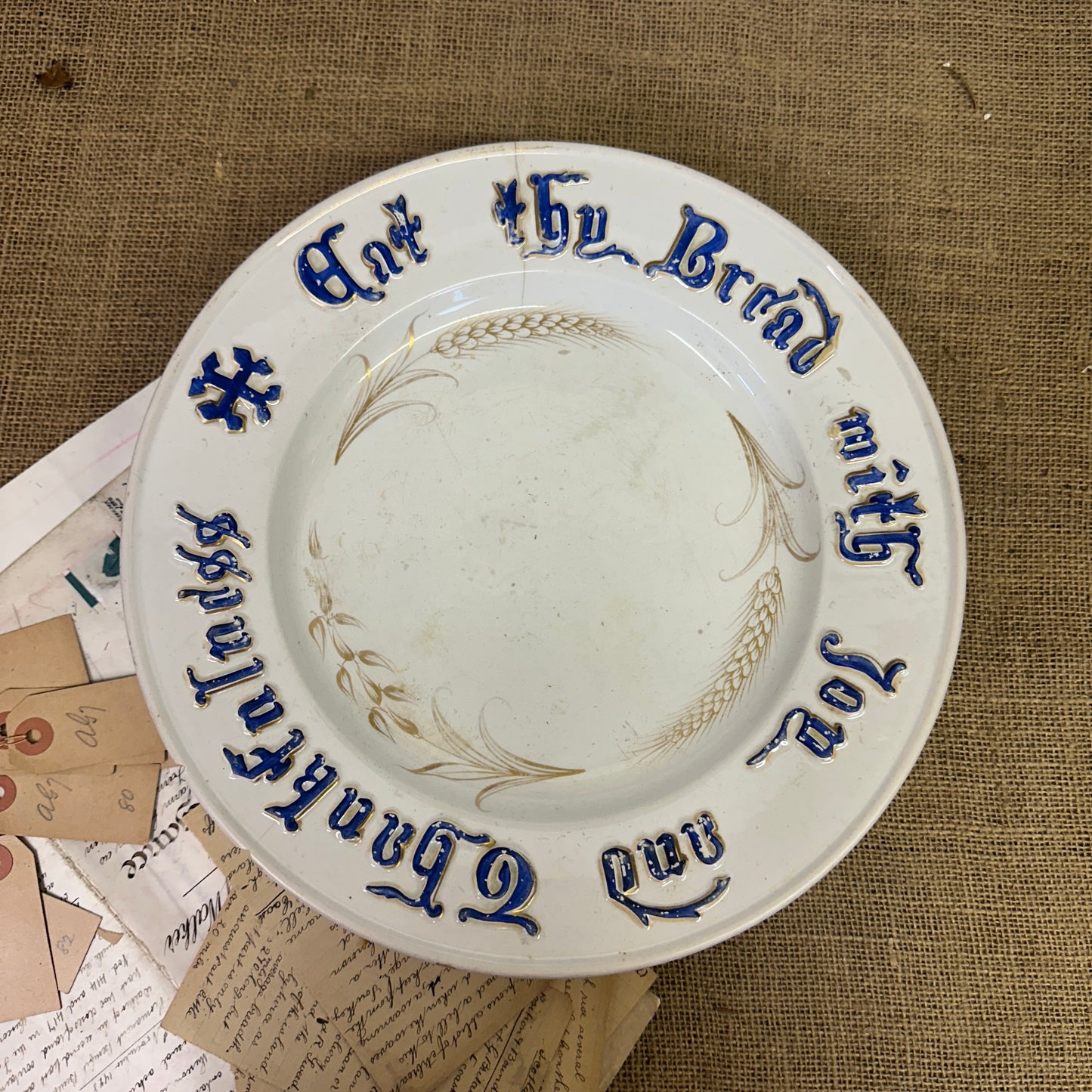 Antique Footed Bread Plate
