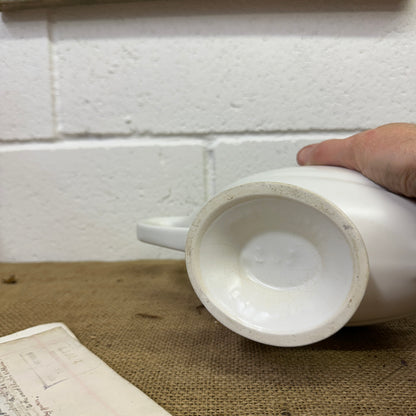 White Fluted Mantle Vase Twin Handles