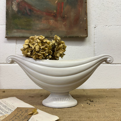 White Fluted Mantle Vase