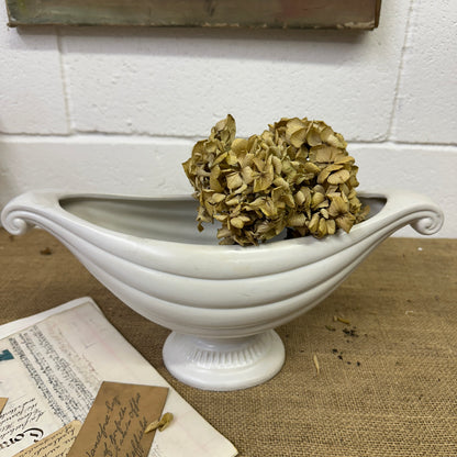 White Fluted Mantle Vase