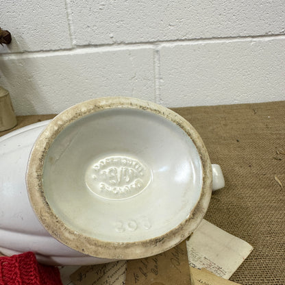 White Fluted Mantle Vase