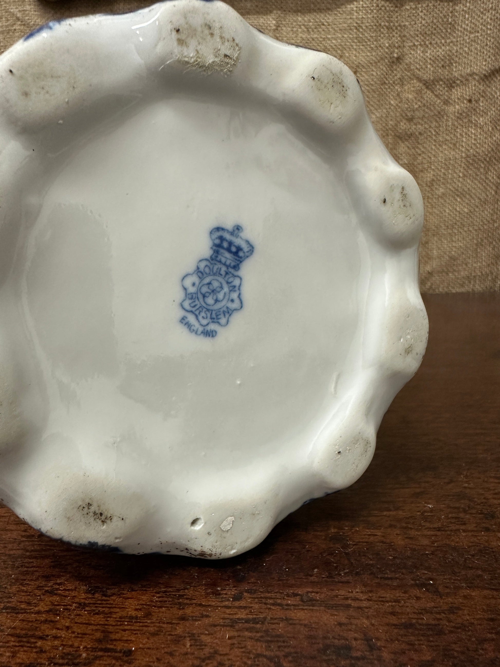 Victorian Transfer-ware Blue Water Jug The Blind Mole