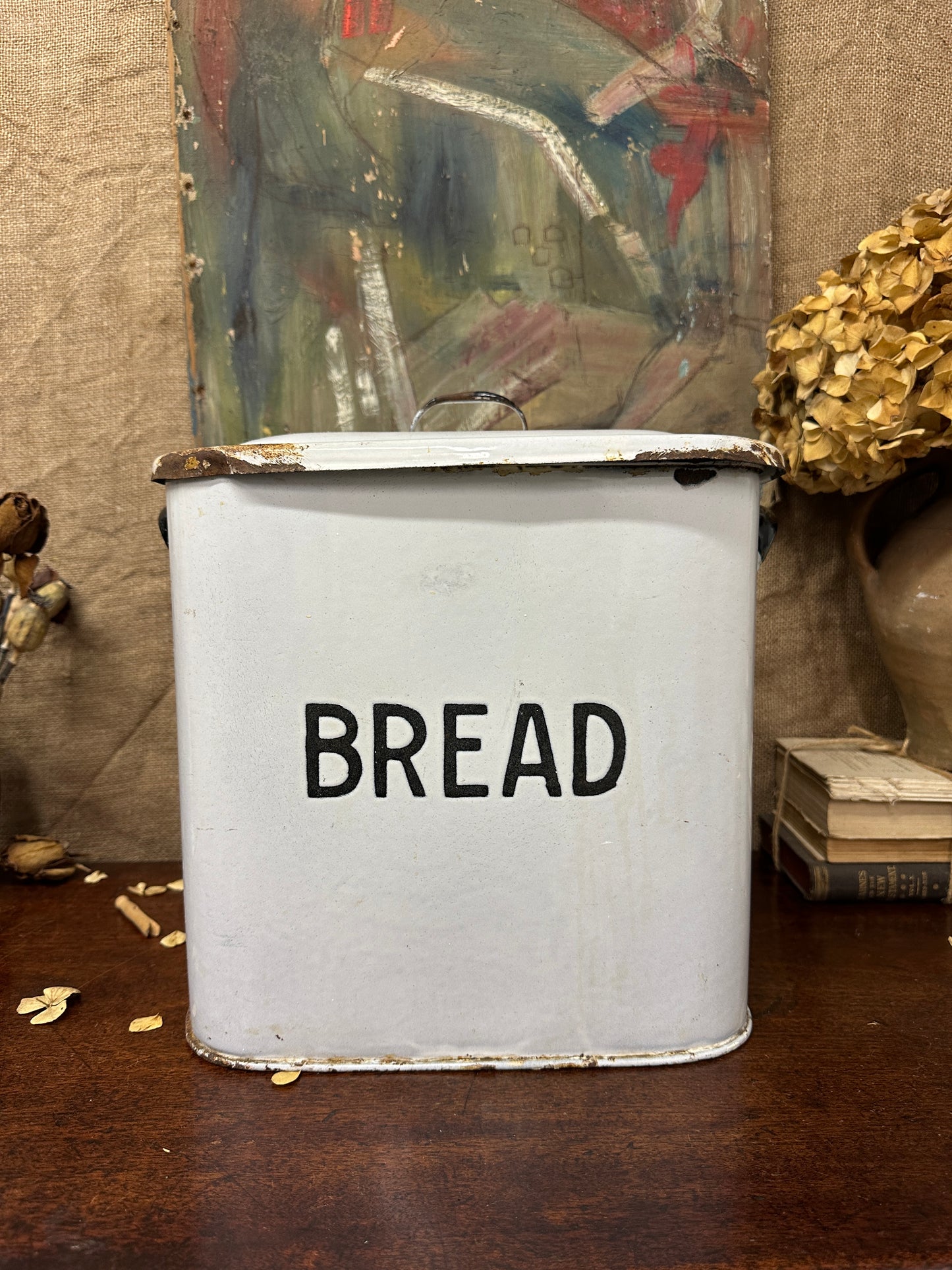 Enamel Vintage Bread Bin