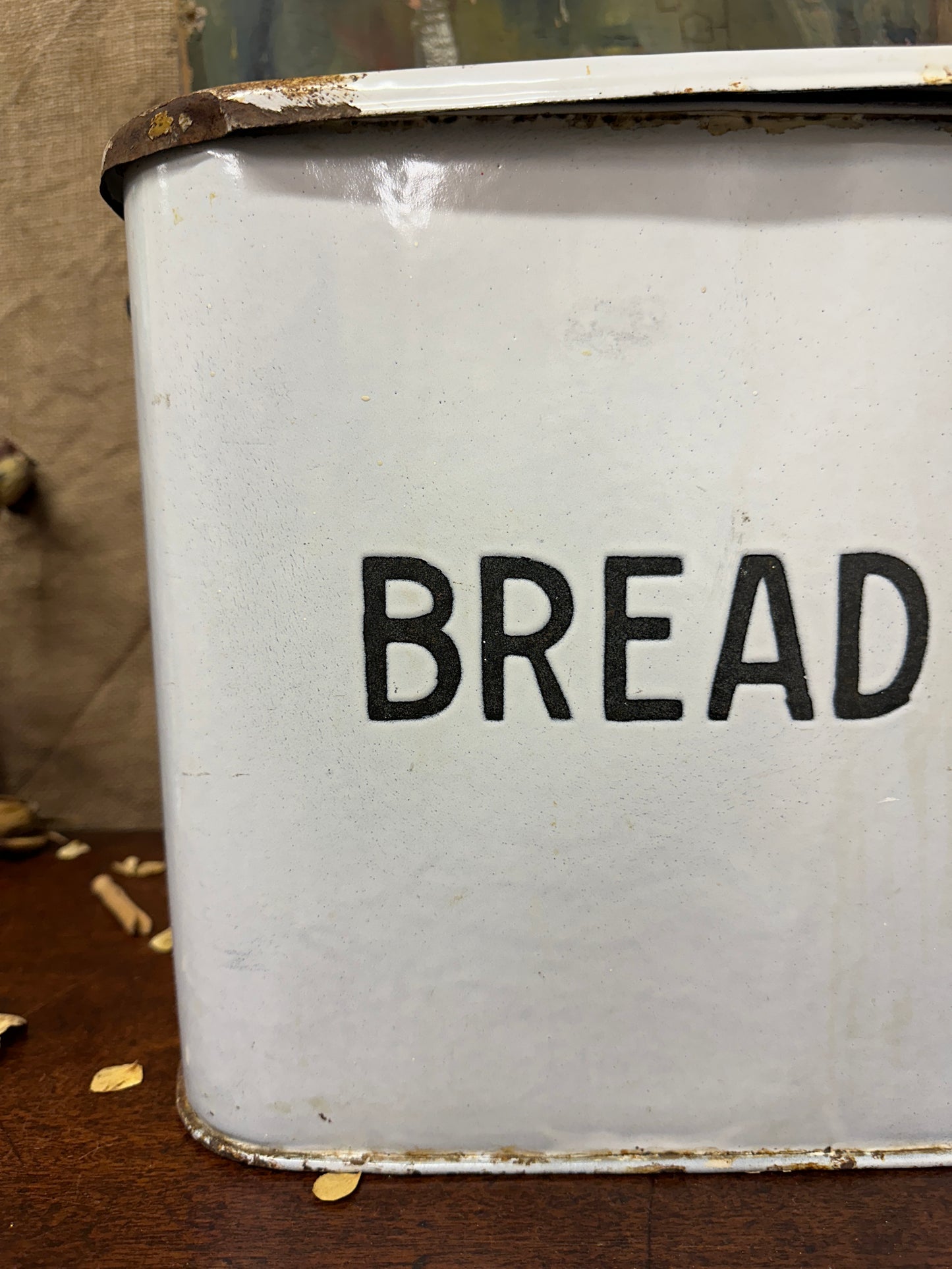 Enamel Vintage Bread Bin