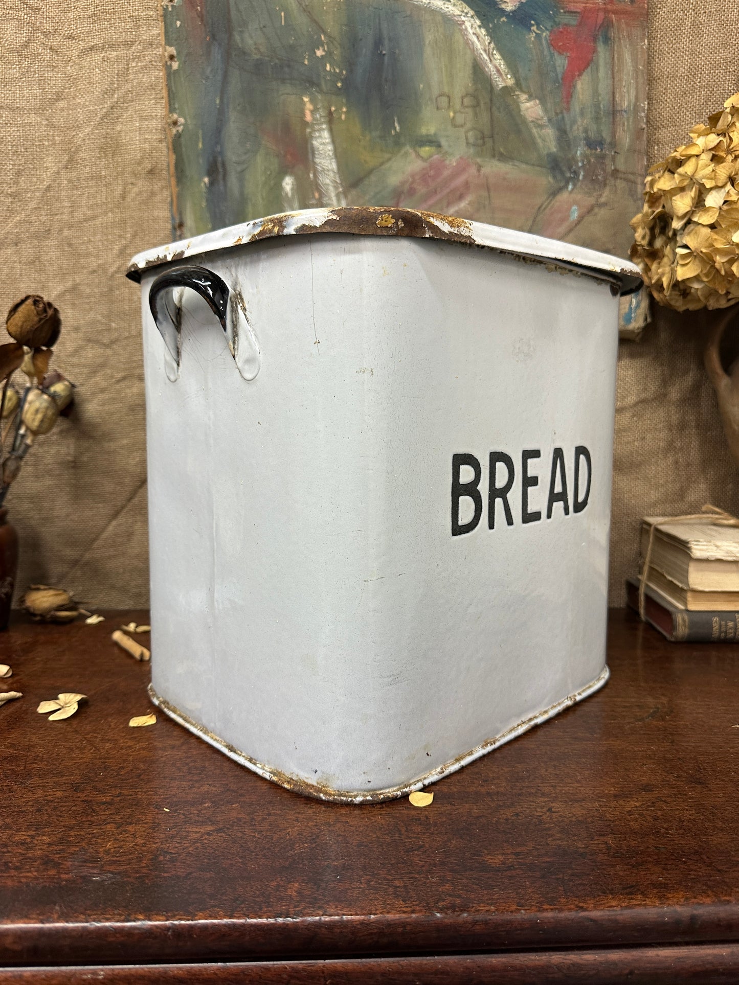 Enamel Vintage Bread Bin