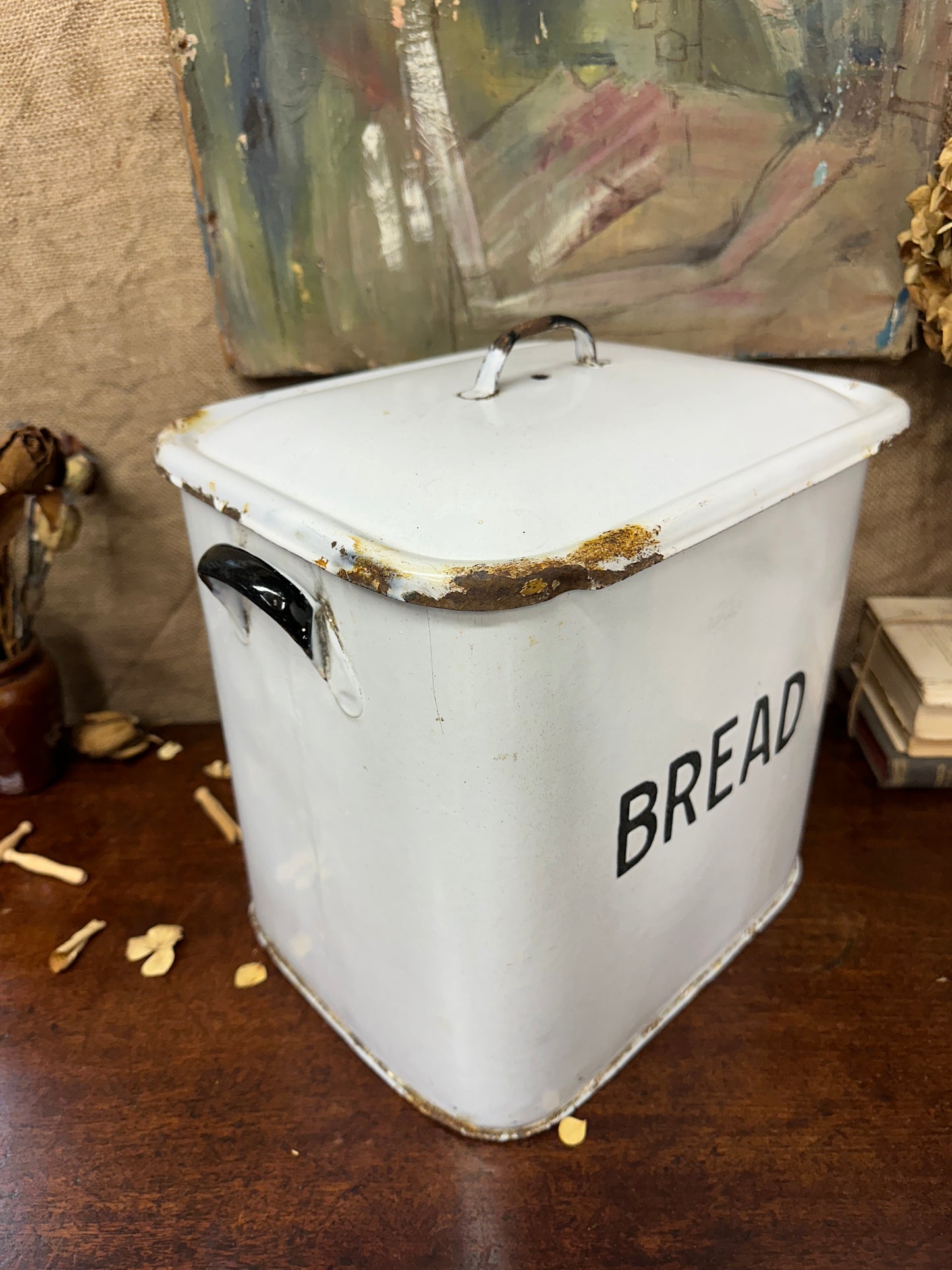 Enamel Vintage Bread Bin