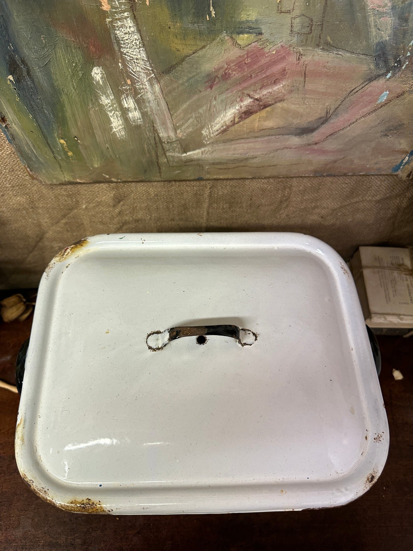 Enamel Vintage Bread Bin