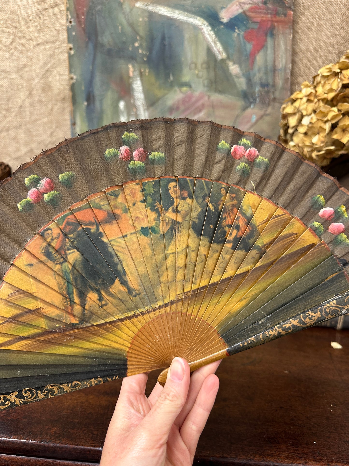 Vintage Spanish Handheld Fan