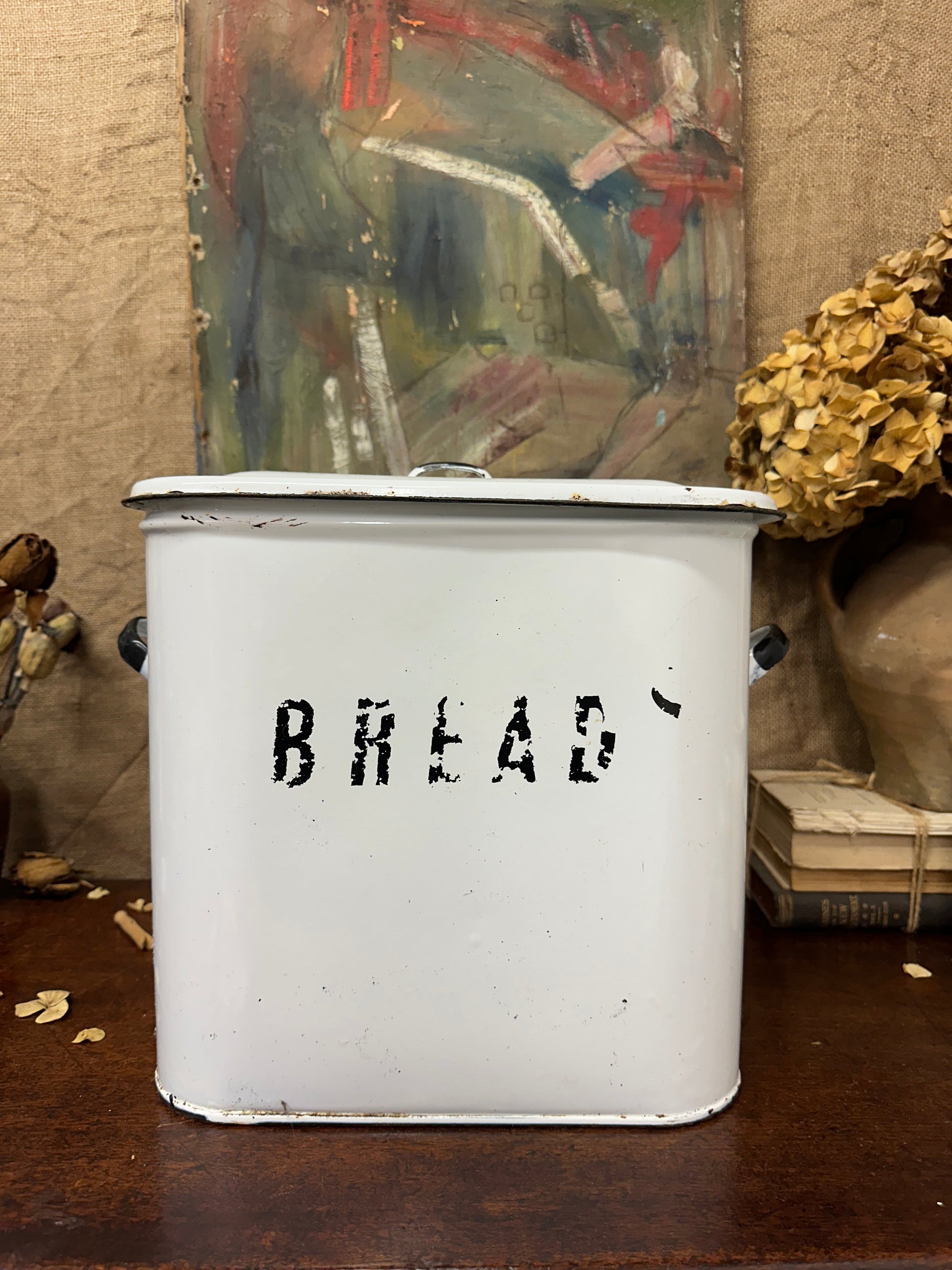 Vintage Enamel Bread Bin The Blind Mole