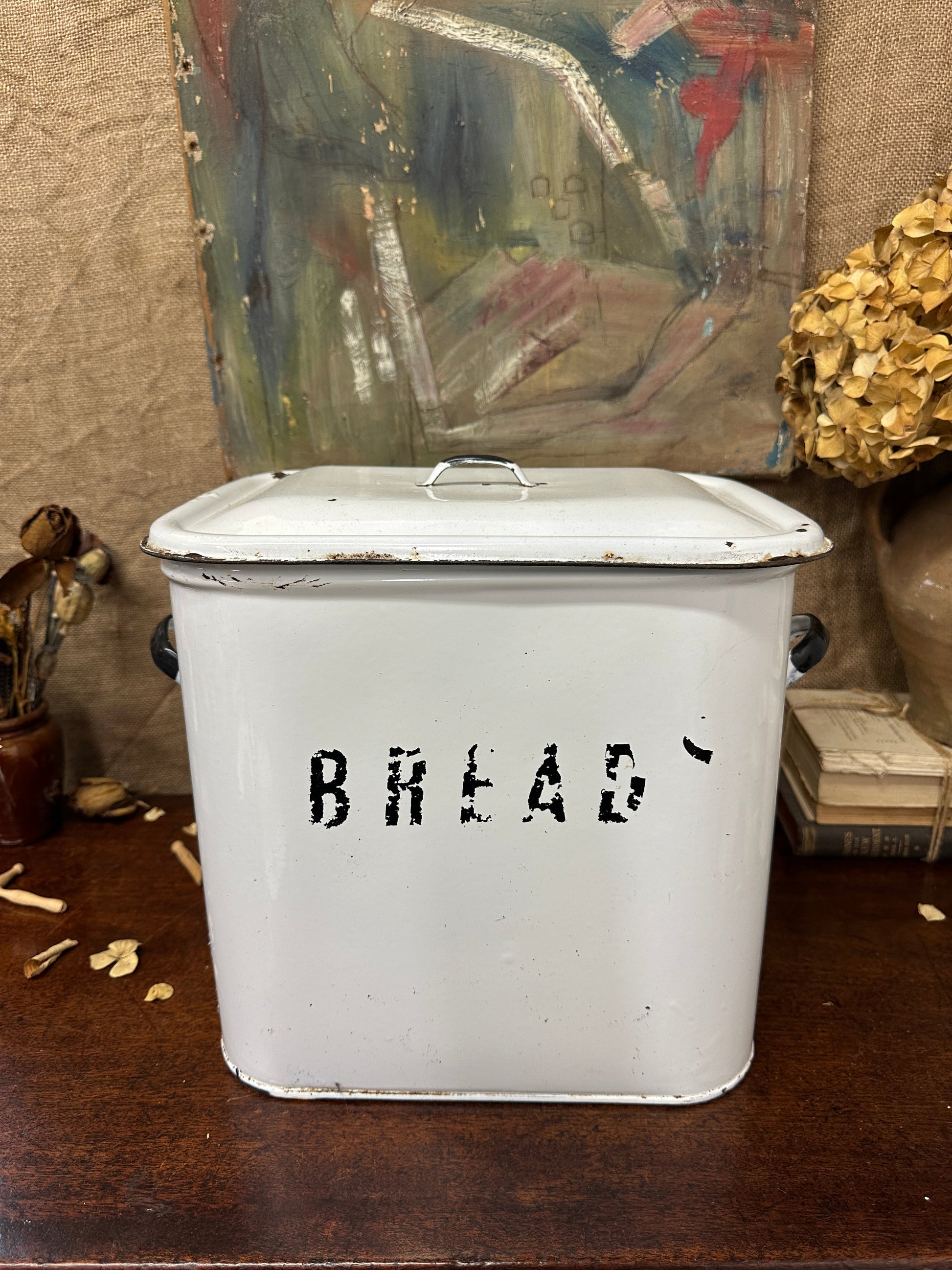 Vintage Enamel Bread Bin The Blind Mole