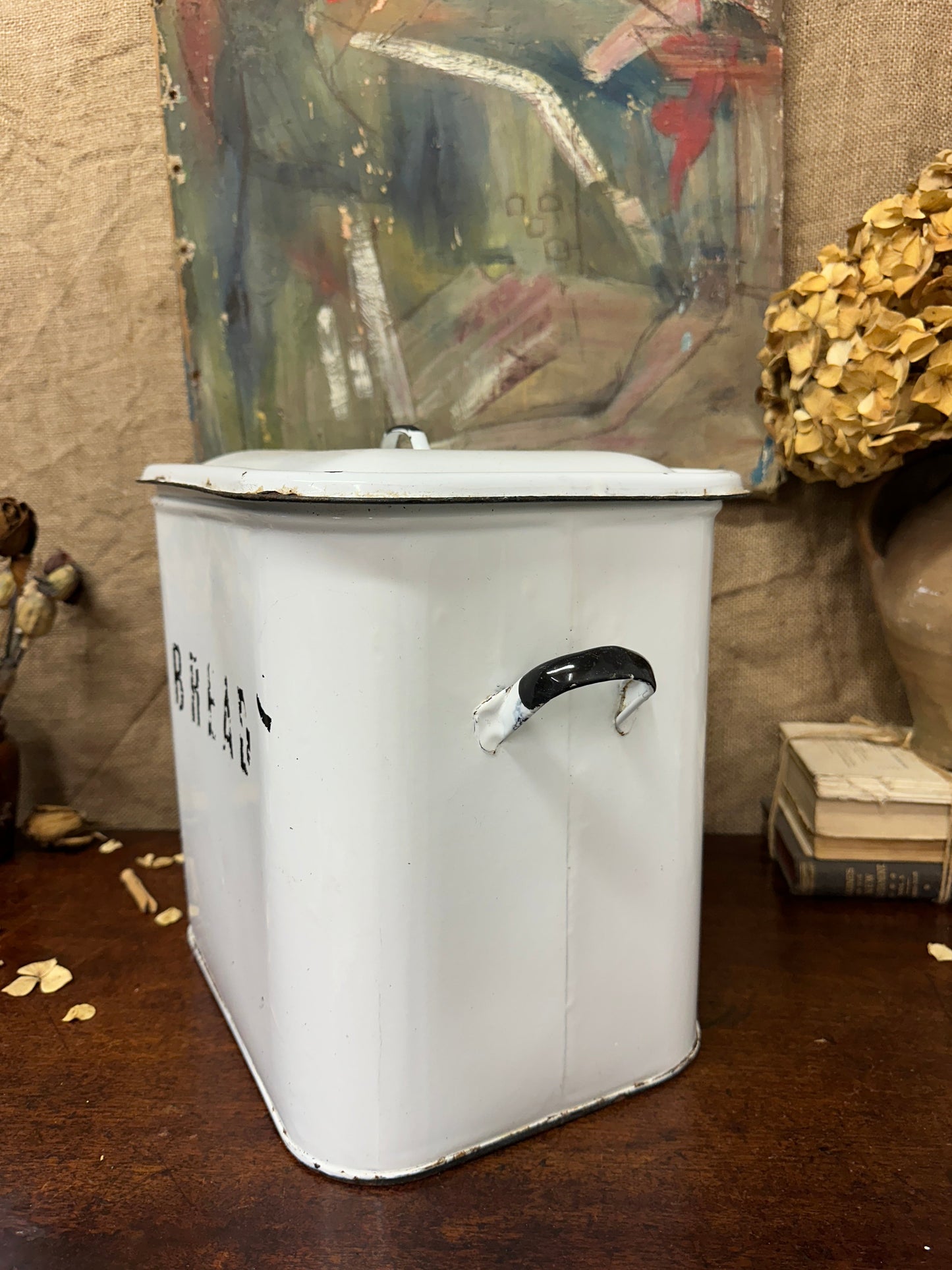 Vintage Enamel Bread Bin The Blind Mole