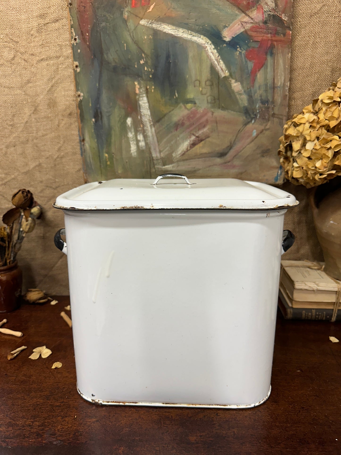 Vintage Enamel Bread Bin The Blind Mole