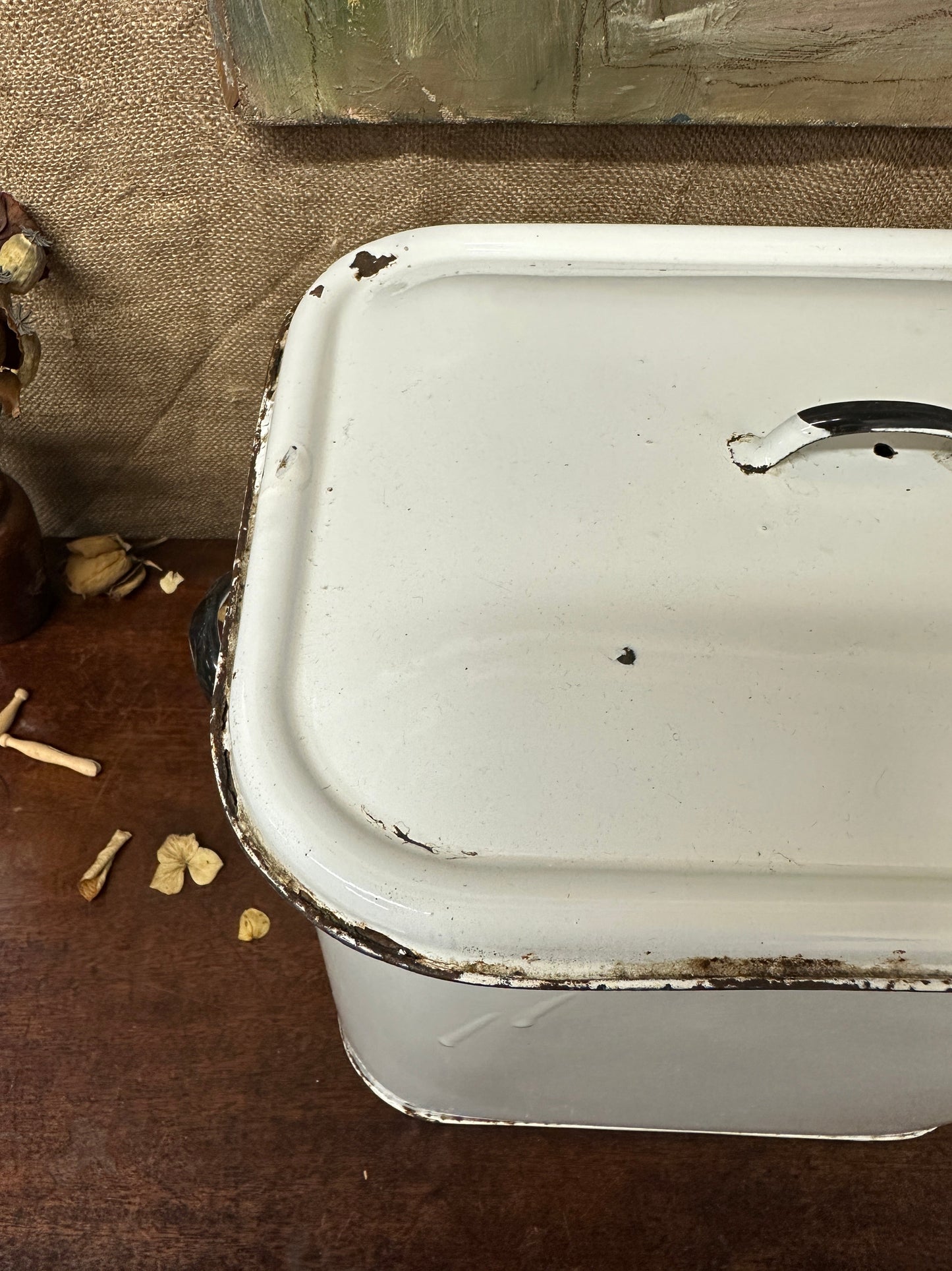 Vintage Enamel Bread Bin The Blind Mole