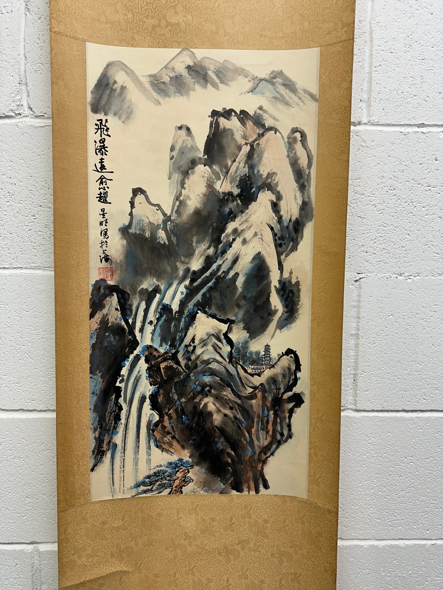 Chinese Ink Wash Hanging Scroll The Blind Mole