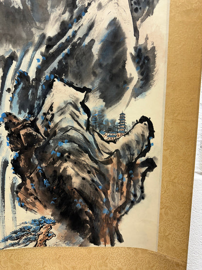 Chinese Ink Wash Hanging Scroll The Blind Mole