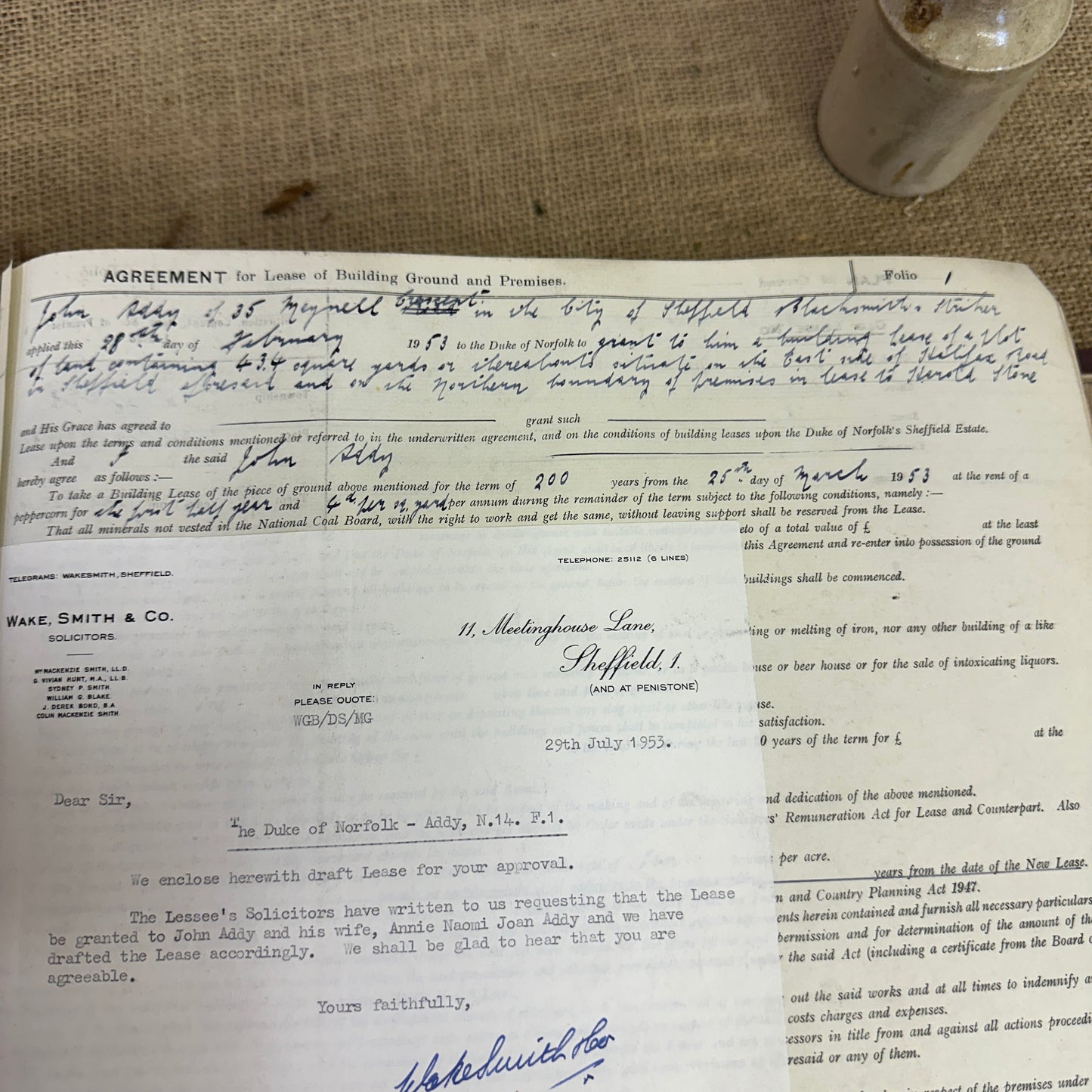 The Duke of Norfolk's Agreements for Building Leases Large Antique Book