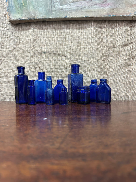 Blue Glass Poison Apothecary Bottles Collection The Blind Mole