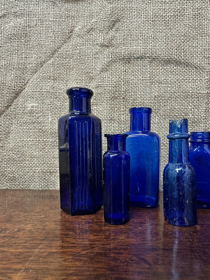Blue Glass Poison Apothecary Bottles Collection The Blind Mole