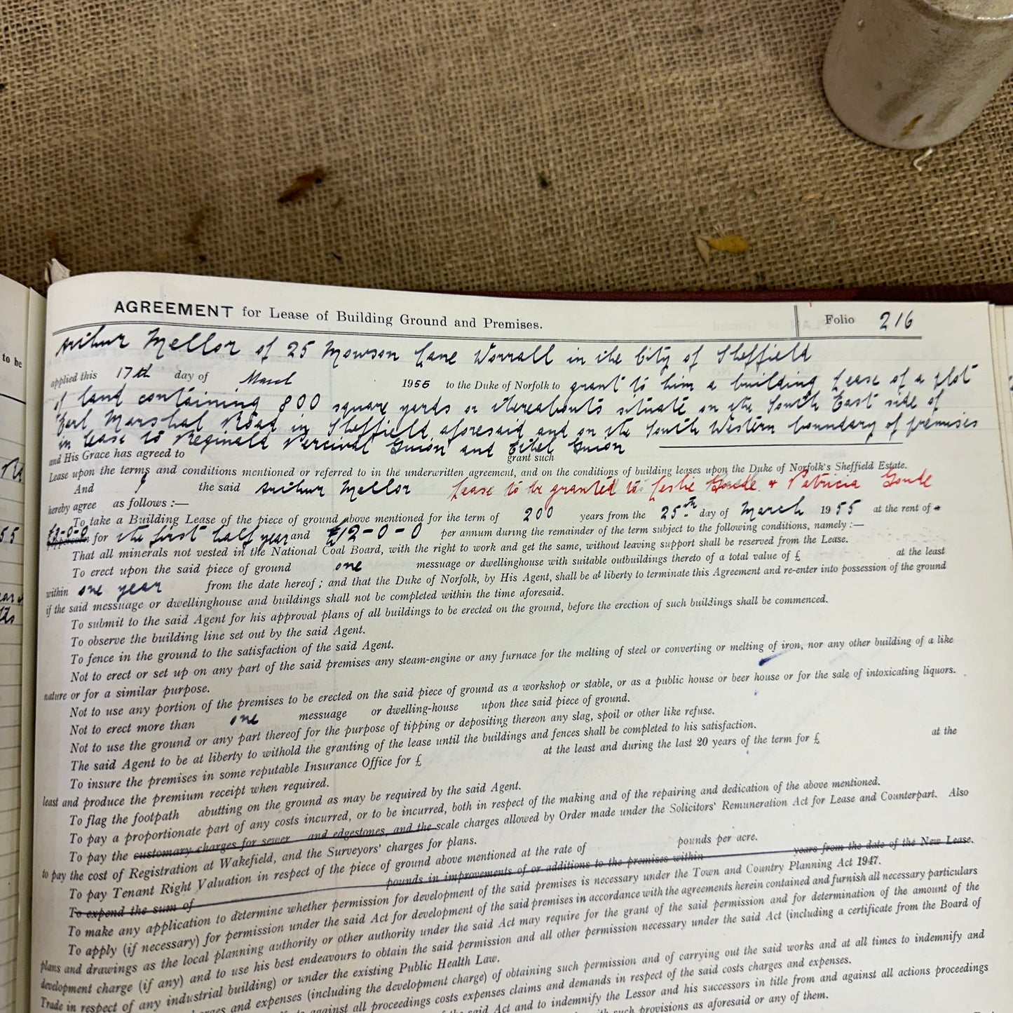 The Duke of Norfolk's Agreements for Building Leases Large Antique Book