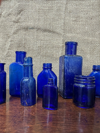 Blue Glass Poison Apothecary Bottles Collection The Blind Mole