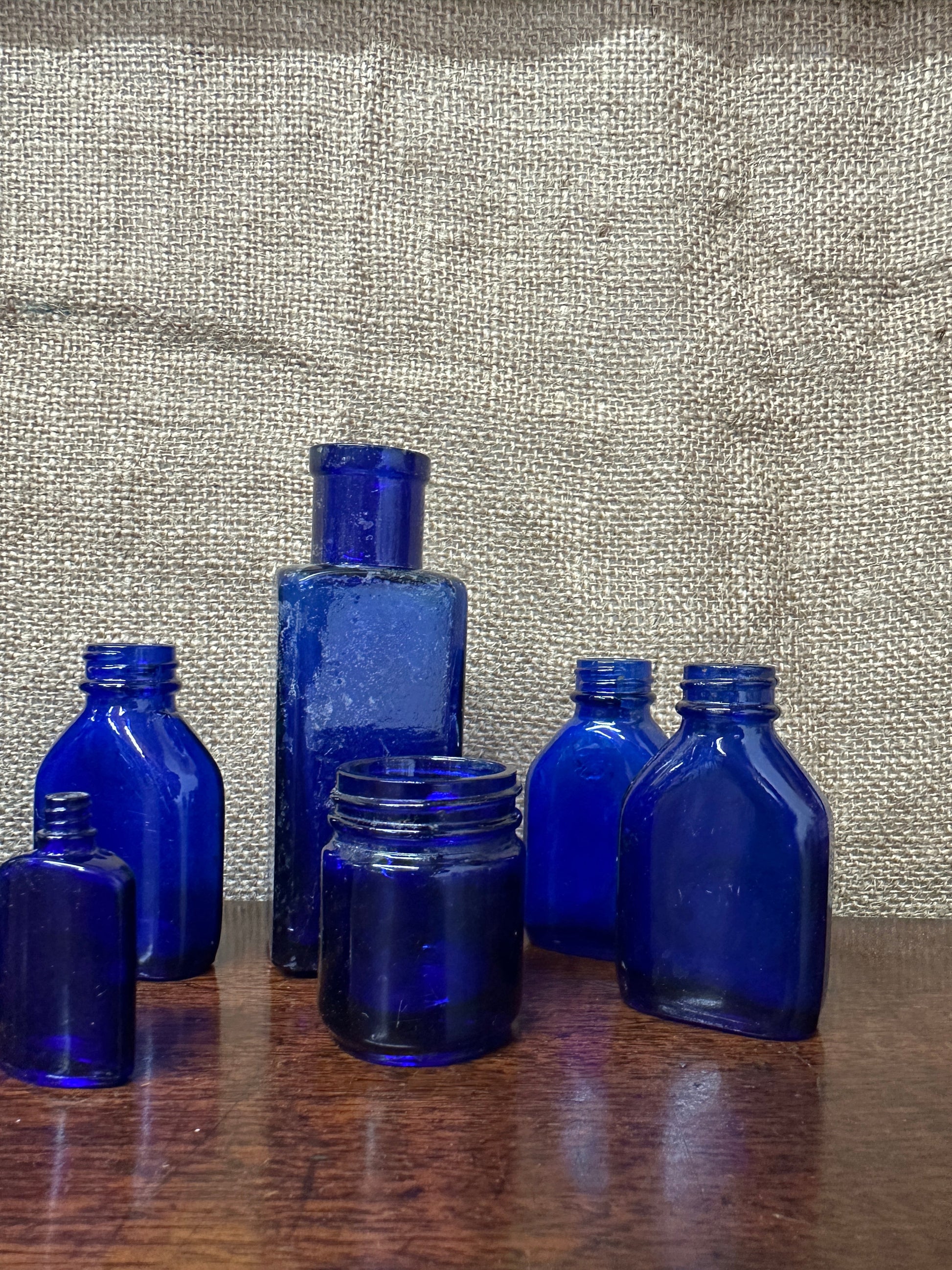 Blue Glass Poison Apothecary Bottles Collection The Blind Mole