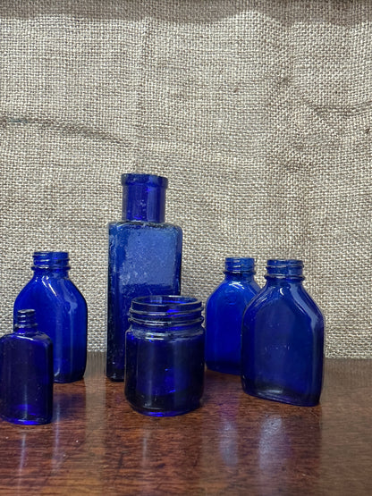 Blue Glass Poison Apothecary Bottles Collection The Blind Mole