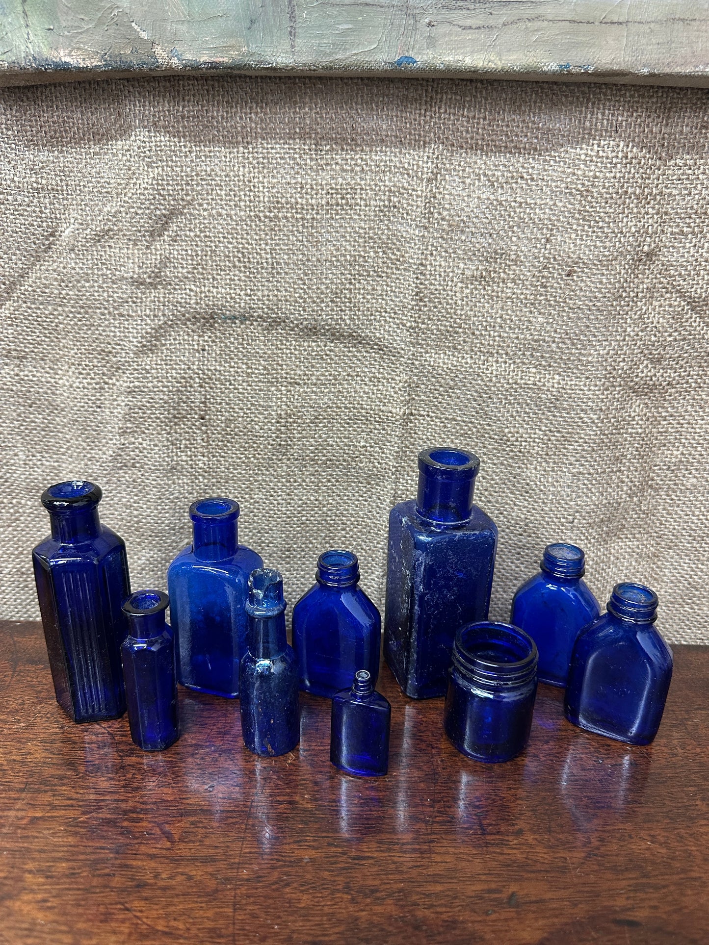 Blue Glass Poison Apothecary Bottles Collection The Blind Mole