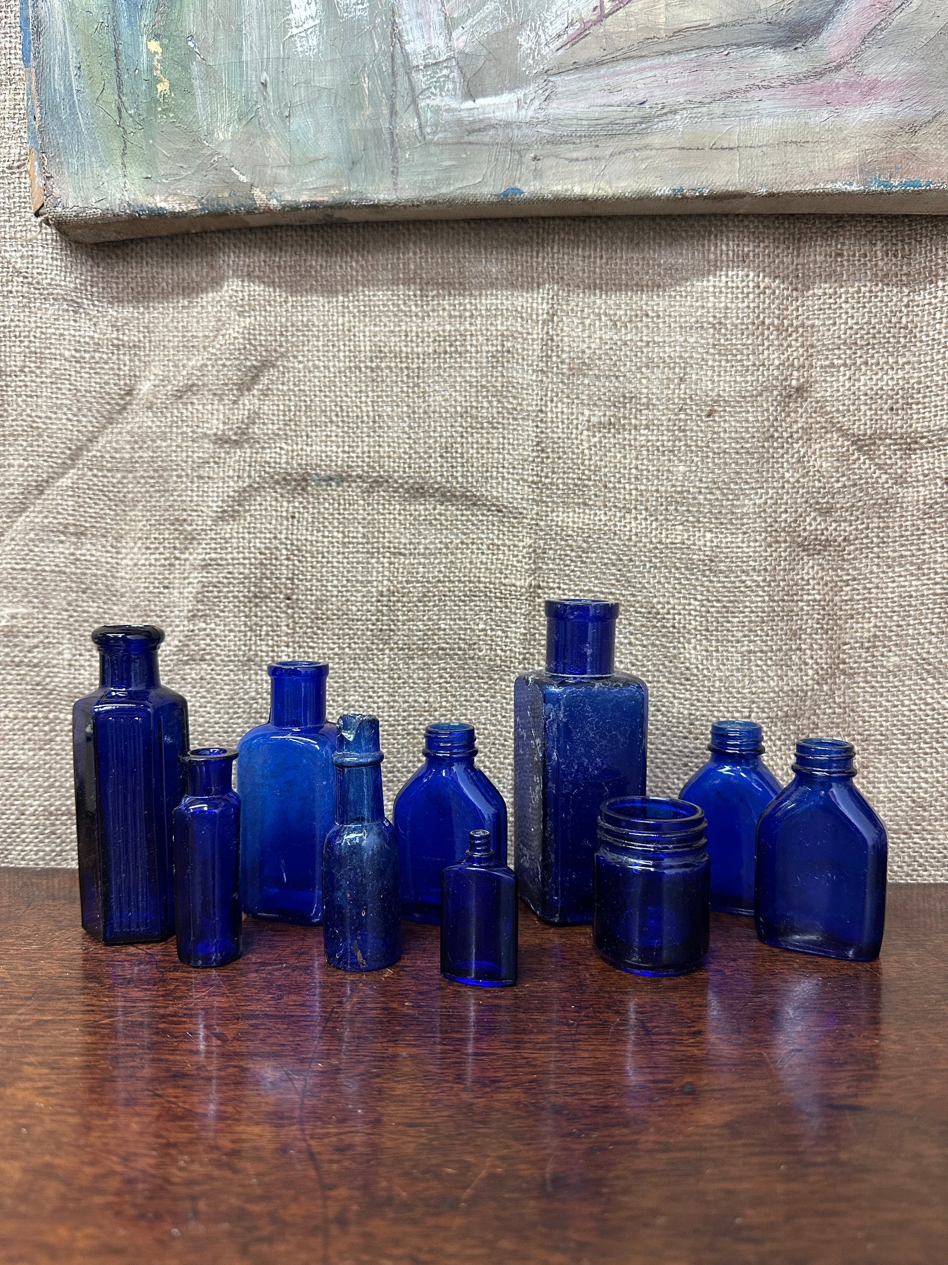 Blue Glass Poison Apothecary Bottles Collection The Blind Mole
