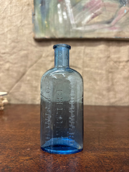 Poison Apothecary Bottle Blue Glass