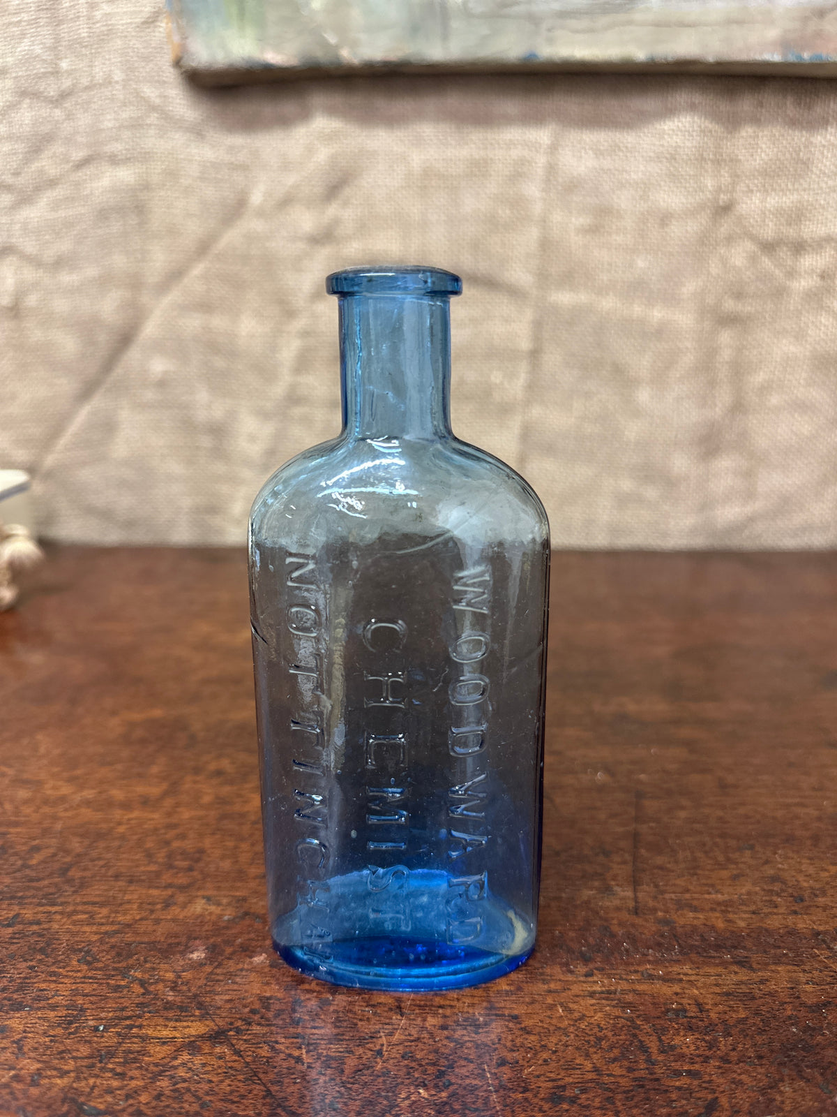 Poison Apothecary Bottle Blue Glass