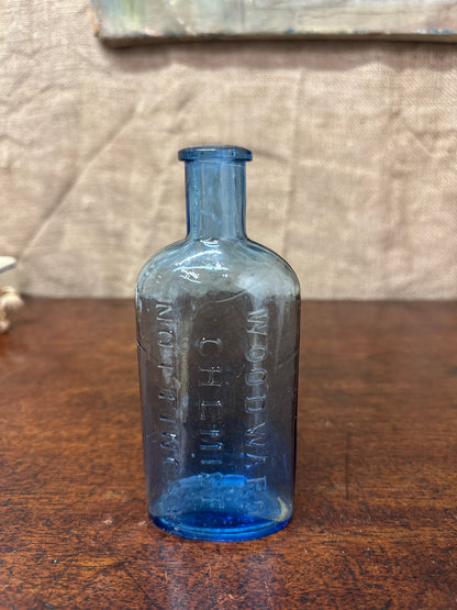 Poison Apothecary Bottle Blue Glass