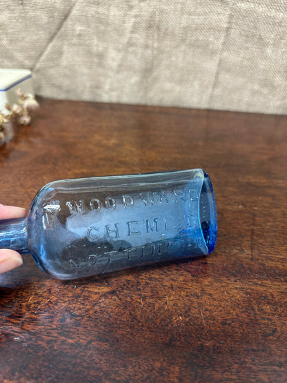 Poison Apothecary Bottle Blue Glass
