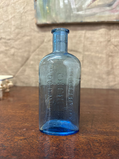 Poison Apothecary Bottle Blue Glass