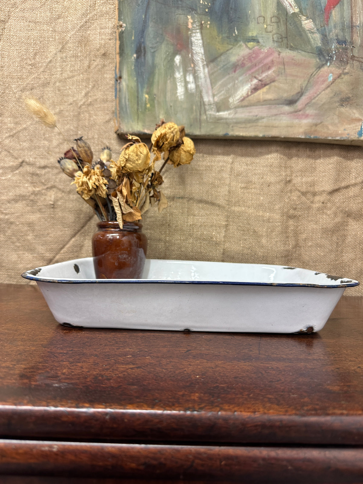 Deep Enamel Roasting Dish Tray