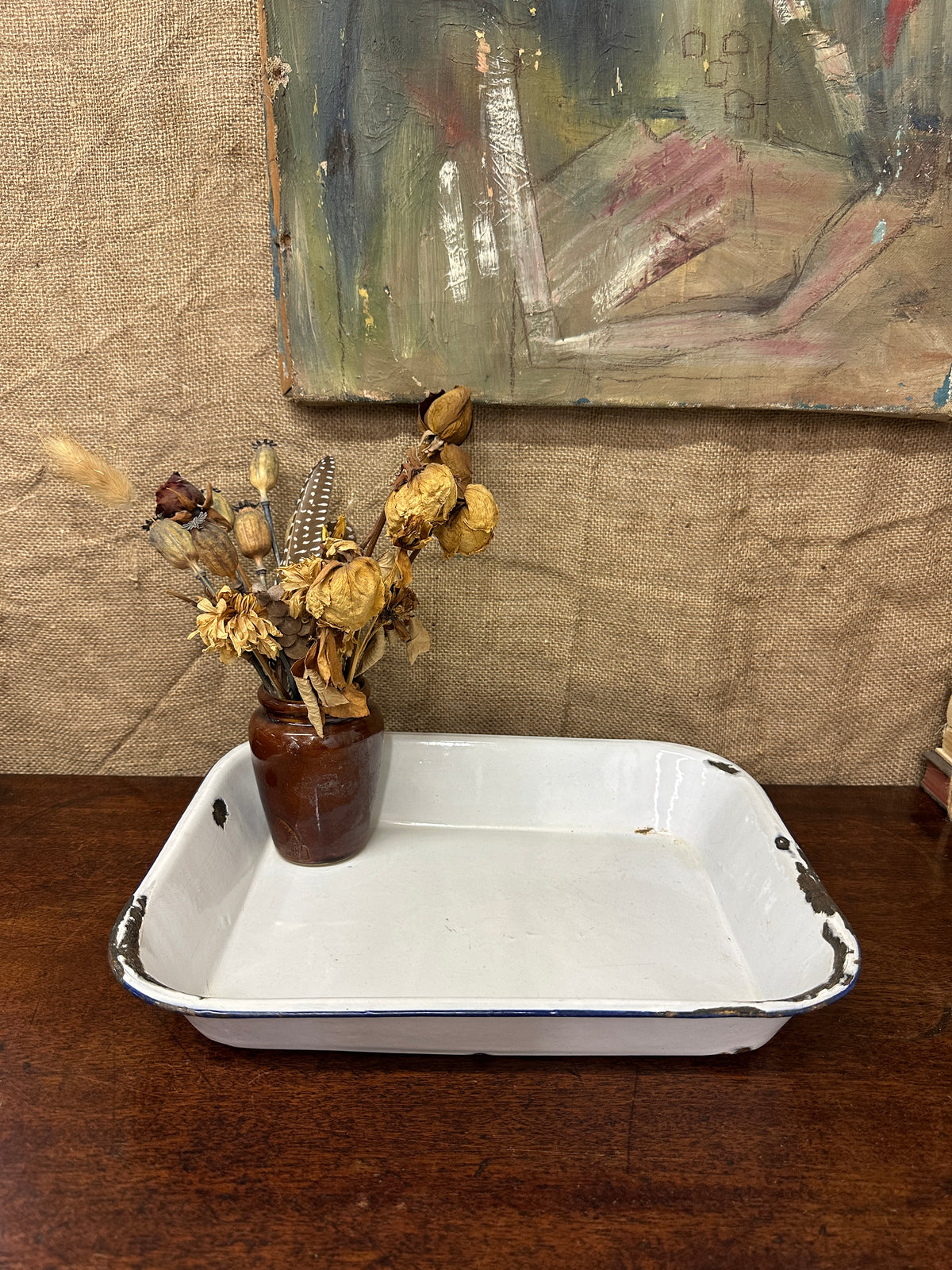Deep Enamel Roasting Dish Tray