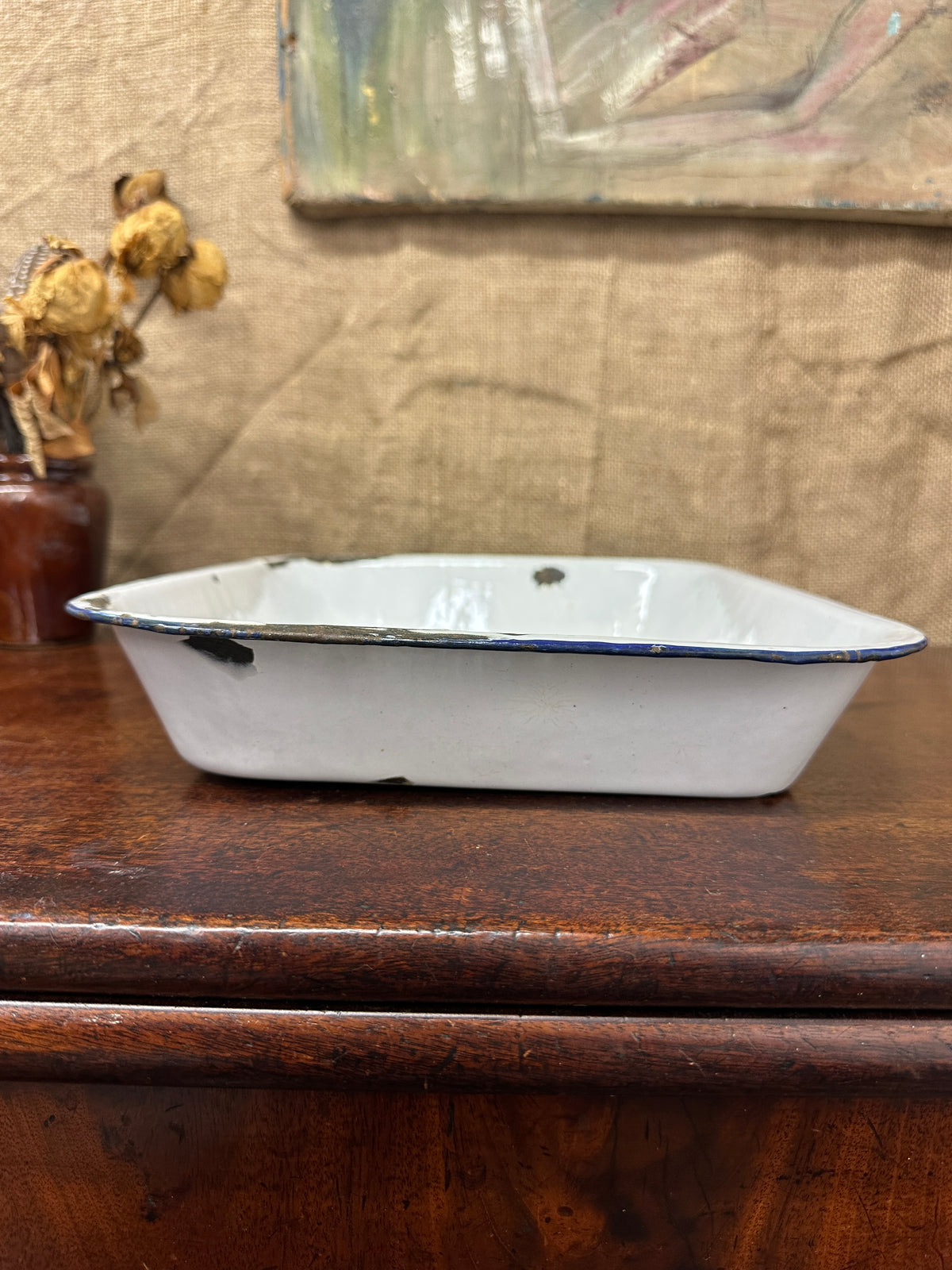 Deep Enamel Roasting Dish Tray