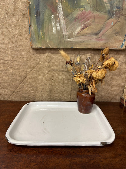 White Enamel Tea Tray